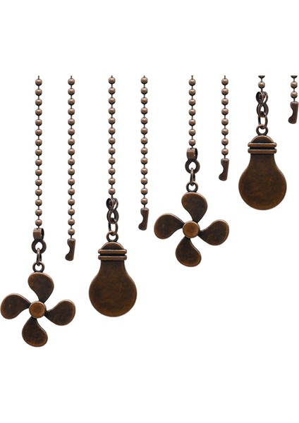 8 Adet Tavan Vantilatörü Çekme Zinciri Seti, Ampul ve Fan Desen Çekme Zinciri Uzatma Fanı Çekme Zinciri Kolye 12 Inç (Kırmızı Bronz) (Yurt Dışından) fiyatları