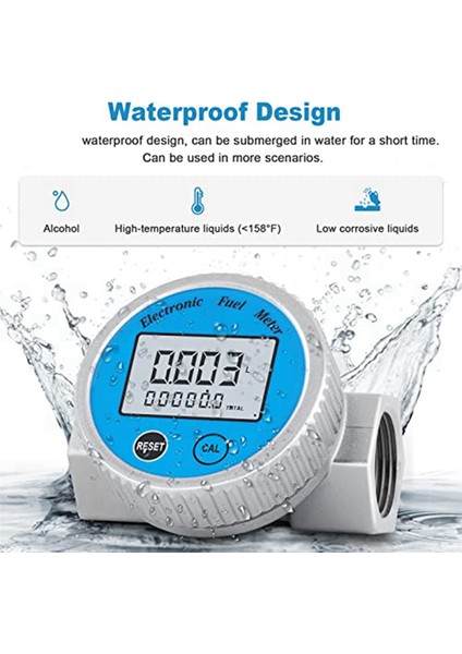 2x Türbin Akış Ölçer Dijital Yakıt Akış Ölçer 2.37-26.41GPM Su Yakıt Yağı Için, 1in Npt (Yurt Dışından) indirimleri