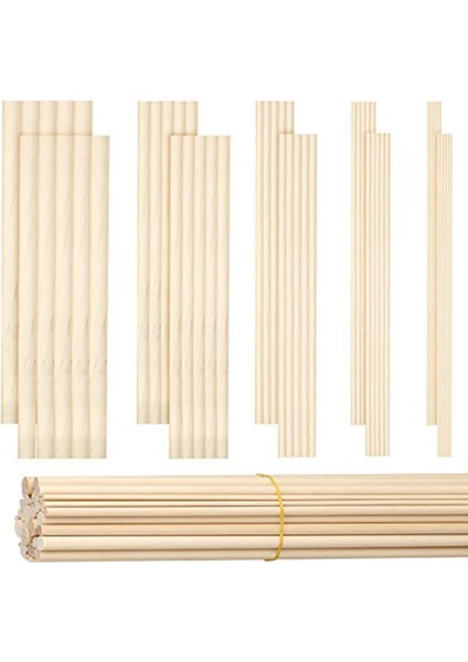100 Parça Dübel Çubukları Ahşap Dübel Çubuk Craft Wood1/8,3/16,1/4,5/16,3/8x6 Inç Çubukları Crafting Dıy Düğün Şerit Değnek (Yurt Dışından)