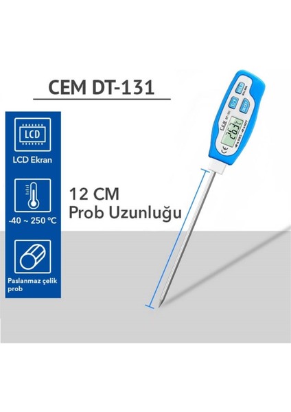 DT-131 Saplama Problu Gıda Termometresi