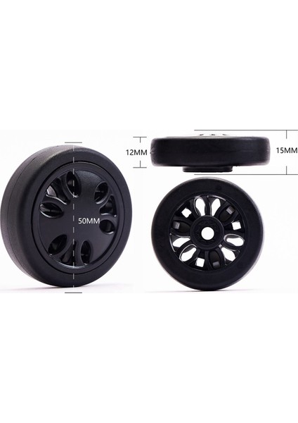 16X Bagaj Aksesuarları Tekerlekler Uçak Bavul Kasnak Silindirleri Dilsiz Tekerlek Aşınmaya Dayanıklı Parça Tamiri 50X12MM (Yurt Dışından)