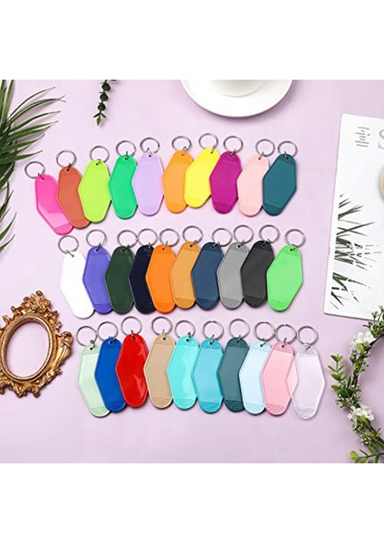 60 Adet Süblimasyon Anahtarlık Boşlukları, Çift Taraflı Isı Transferi Anahtarlıklar Otel Motel Anahtarlık Boş Yüzük ile (Yurt Dışından) fırsatları