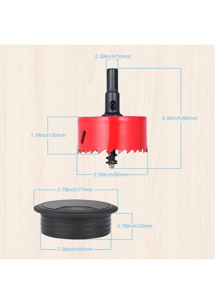 10 Adet 60 mm Masa Kablo Tel Grommet Delik Testere, Yuvarlak Kordon Kablo Delik Kapağı Tel Organizatör Ev ve Ofis Masası (Yurt Dışından) fiyatları