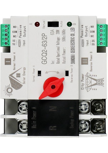 2x Fotovoltaik Güneş Enerjisi Otomatik Transfer Anahtarı Din Ray 2p 63A AC220V Pv Sistemi Şehir Gücüne Güç (Yurt Dışından) indirimleri