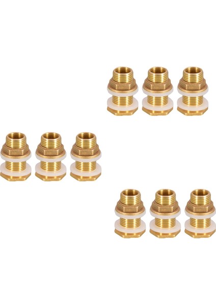 Prinç Bölme Bağlantı Parçası, 9 Takım 3/8 Inç Dişi 1/2 Inç Erkek Prinç Su Deposu Konektörü Dişli Halkalı (Yurt Dışından) fiyatları