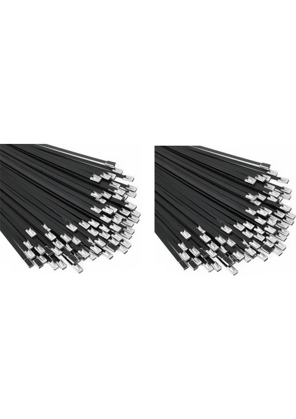 Metal Zip Kravatlar Siyah 200 Adet 11.8 Inç 304 Paslanmaz Çelik Epoksi Kaplı Kablo Bağı Makineler, Araçlar, Çiftlikler, Kablolar Için (Yurt Dışından)