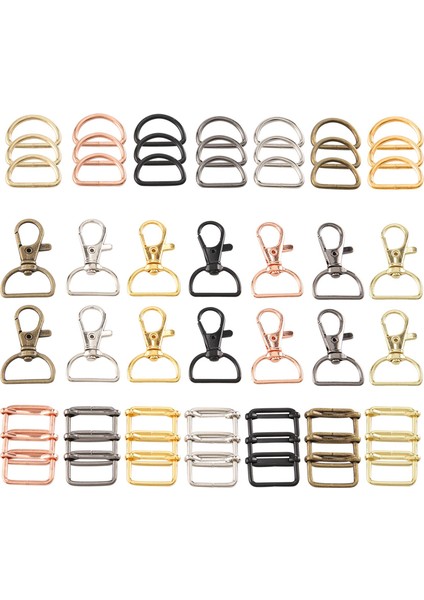 56 Adet Çanta Donanım Anahtarlık Kanca Çanta Yapımı Için Kordon Yaylı Kancalar Metal Döner Klipsler D Halkaları ve Slayt Toka (Yurt Dışından) fırsatları