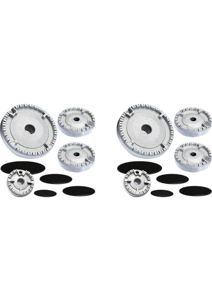 2x Ocak Şapka Seti Soba Kapağı Yükseltildi, Fırın Gazlı Ocak Brülörü Taç Alev Kapağı, Gaz Brülörü Alev Kapağı (Yurt Dışından)