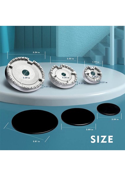 2x Ocak Şapka Seti Soba Kapağı Yükseltildi, Fırın Gazlı Ocak Brülörü Taç Alev Kapağı, Gaz Brülörü Alev Kapağı (Yurt Dışından) modelleri