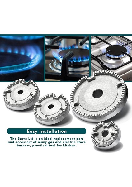 2x Ocak Şapka Seti Soba Kapağı Yükseltildi, Fırın Gazlı Ocak Brülörü Taç Alev Kapağı, Gaz Brülörü Alev Kapağı (Yurt Dışından) fırsatları