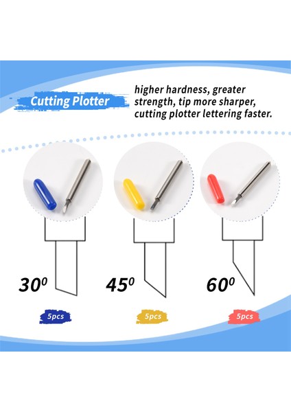 15 Adet 30/45/60 Derece Vinil Kesici Karbür Bıçaklar Bıçak Tutucu Bıçak Muhafazası ile Silhouette Cameo 3 Vinil Kesme Makineleri (Yurt Dışından) fırsatları