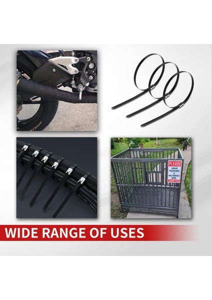 Metal Zip Kravatlar Siyah 500 Adet 11.8 Inç 304 Paslanmaz Çelik Epoksi Kaplı Kablo Bağı, Makineler, Araçlar, Çiftlikler, Kablolar Için (Yurt Dışından) indirimleri