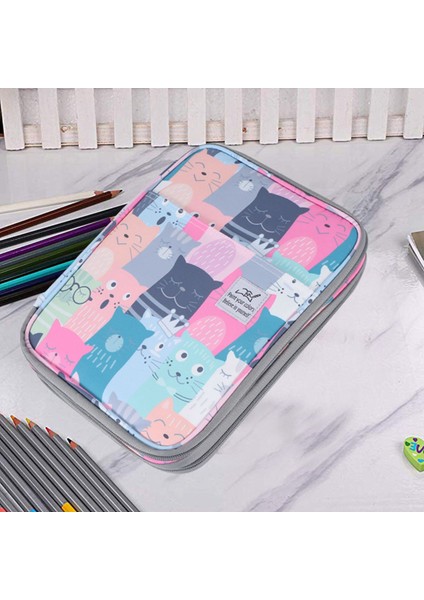 192 Yuva Kapasiteli Kalem Çantası Durumda Organizatör Kozmetik Çantası Renkli Kalem Suluboya Kalem Işaretleyiciler Jel Kalemler Çantası (Öğrenin Kedi) (Yurt Dışından) fiyatları