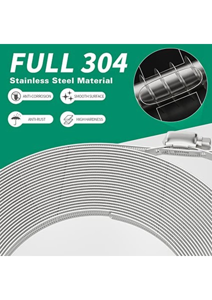30FT Hortum Kelepçesi Ürün Çeşitliliği Kiti, Dıy Metal Sapanlar + 15 Adet Bağlantı Elemanları Ayarlanabilir Hortum Kelepçeleri, Sonsuz Dişli Bant Hortum Kelepçesi,многоцелевой Пакет (Yurt Dışından)