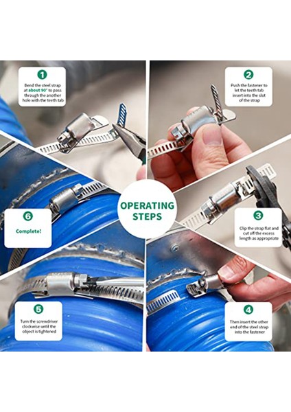 30FT Hortum Kelepçesi Ürün Çeşitliliği Kiti, Dıy Metal Sapanlar + 15 Adet Bağlantı Elemanları Ayarlanabilir Hortum Kelepçeleri, Sonsuz Dişli Bant Hortum Kelepçesi,многоцелевой Пакет (Yurt Dışından)