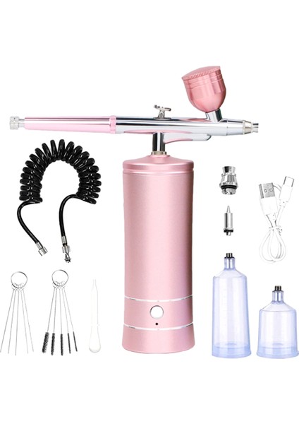 Berber, Tırnak Sanatı, Makyaj, Model Boyama Için 0,4 mm Nozullu Şarj Edilebilir Akülü Airbrush Kompresörü (Yurt Dışından)
