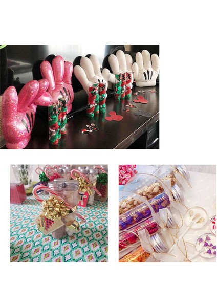 90 Adet 110 ml Plastik Test Tüpü, Şeffaf Düz Test Tüpleri, Şeker, Fasulye, Parti Dekoru Için Döner Kapaklı Plastik Test Tüpleri (Yurt Dışından)