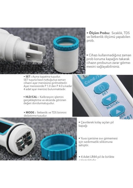 8361 Tds / Sıcaklık / Iletkenlik Ec Ölçer indirimleri