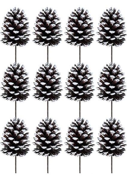 12 Adet Doğal Çam Kozalağı Seçtikleri Noel Çam Kozalağı Spreyleri Orta Çam Kozalakları Seçtikleri Kablolu Sapları ile 8.3 Inç Uzun Noel Için, B (Yurt Dışından)