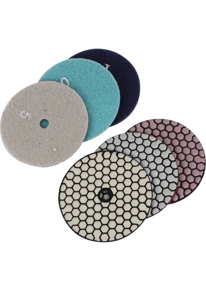 6 Adet 100 mm Kuru Parlatma Pedi 4 Inç Keskin Tip Elmas Parlatma Pedleri Mermer Zımpara Diski Taş (Yurt Dışından)
