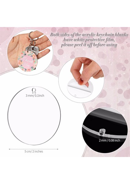 400 Adet Yuvarlak Akrilik Anahtarlık Boşlukları 2 Inç Şeffaf Akrilik Daireler Diskler Şeffaf Dıy Anahtarlık Zanaat Projesi Için (Yurt Dışından) fiyatları