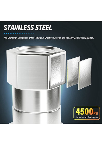 6 Adet Basınçlı Yıkama Makinesi Döner, 3/8 Inç Npt Erkek Dişli Bağlantı, Paslanmaz Çelik, Hortum Bağlantısı (Yurt Dışından) modelleri