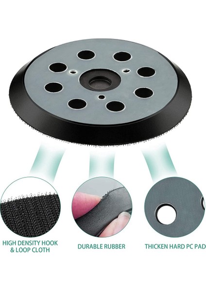 4 Adet Yedek Zımpara Taban Pedleri Yuvarlak Kanca ve Döngü Destek Pedi Orbital Zımpara Yedek Ped 125MM 8 Delik (Yurt Dışından) fırsatları