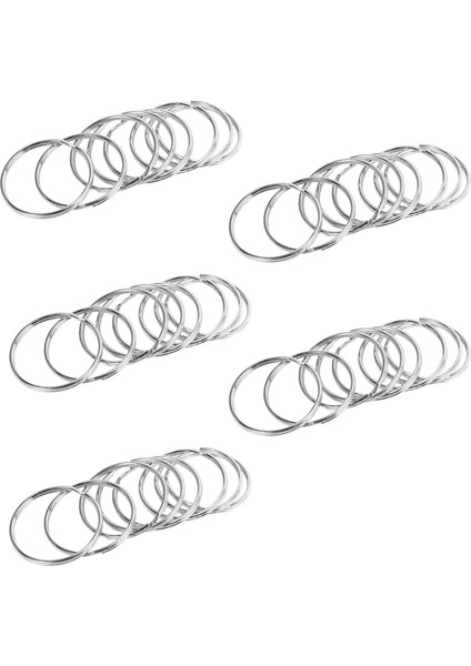50X Kalite 50MM Anahtarlık Bölünmüş Yüzük Seti Ağır Hizmet Tipi Nikel Anahtar Döngü Yaylı Çember (Yurt Dışından)
