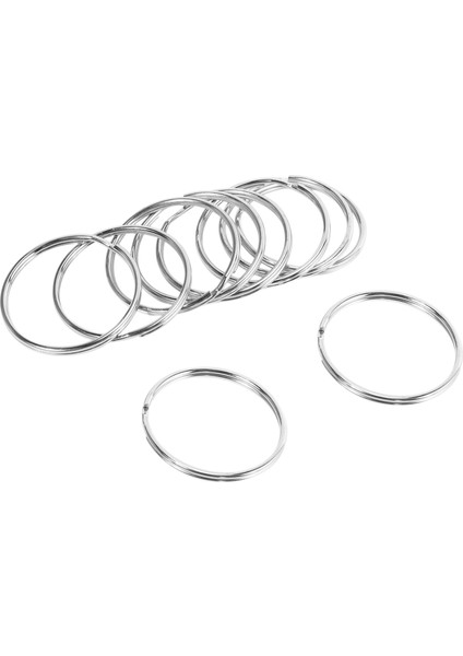 50X Kalite 50MM Anahtarlık Bölünmüş Yüzük Seti Ağır Hizmet Tipi Nikel Anahtar Döngü Yaylı Çember (Yurt Dışından)