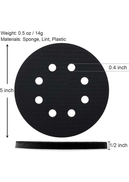 20 Adet 5 Inç (125MM) 8 Delikli Yumuşak Sünger Arayüz Pedi Zımpara Pedleri ve Cırt Cırt Zımpara Diskleri (Yurt Dışından)