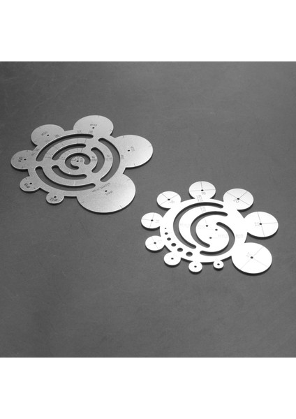 2 Yuvarlak Deri Kesme Aletleri Seti Metal Köşe Kesme Cetvel Daire Cetvel Daire Deri Yumruk Deri Şablonları (Yurt Dışından)