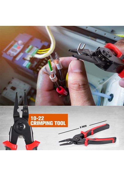 5-Pcs Pense Alet Seti, 5'i 1 Arada Çok Yönlü Alet Kiti, Hat Ustası Pensesi, Tel Sıyırıcı, Sıkma Aletleri, Sac Metal Makası ile (Yurt Dışından)
