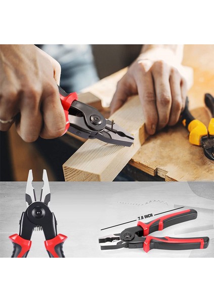 5-Pcs Pense Alet Seti, 5'i 1 Arada Çok Yönlü Alet Kiti, Hat Ustası Pensesi, Tel Sıyırıcı, Sıkma Aletleri, Sac Metal Makası ile (Yurt Dışından)