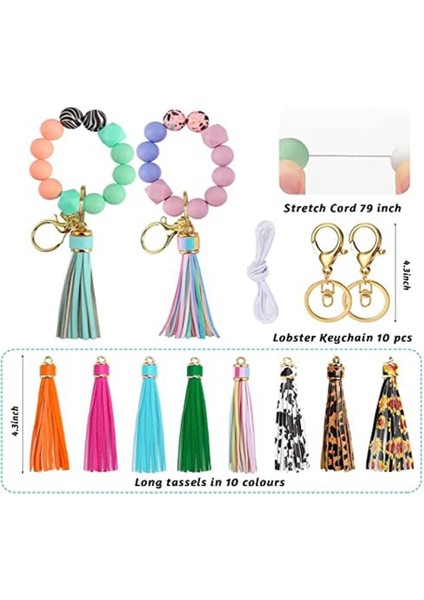 221 Adet 15MM Toplu Silikon Kauçuk Anahtarlık Boncuk Püsküller ve Dıy Anahtarlık Yapımı Için Anahtarlık Malzemeleri (Yurt Dışından) fiyatları