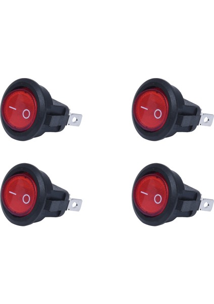 4x Basmalı Anahtar Bipolar Açık Kapalı Kırmızı 3 Pin 220V (Yurt Dışından)