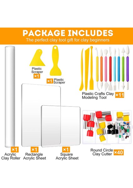 Kesici Set, Polimer Kil Rulo, Kil Kendin Yap Üretimi Için Kil Model Seti Okulda, Ofiste Vb. Kullanılabilir. (Yurt Dışından) fırsatları