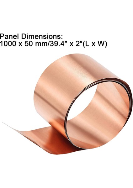 Bakır Sac Rulo, Metal Folyo Plaka 1000MM x 50MM x 0.1mm 4 Adet (Yurt Dışından) fırsatları