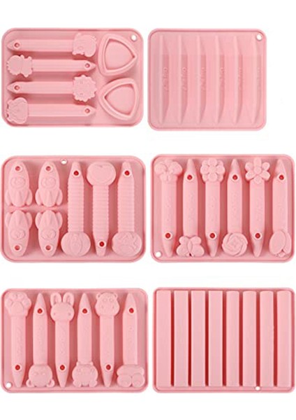 6 Adet Mum Boya Fırın Güvenli Mum Boya Silikon Kalıp 3D Kavite Mum Boya Eritme Çeşitli Yeniden Kullanılabilir Mum Boya Geri Dönüşüm Kalıp (Yurt Dışından)