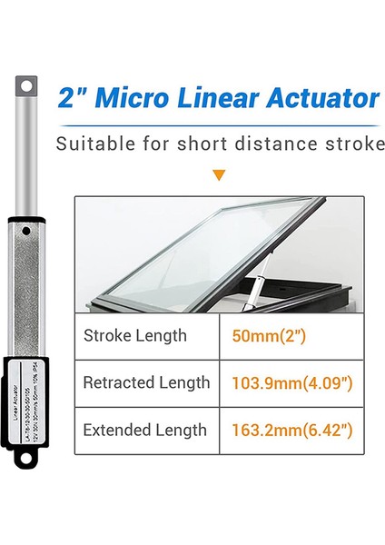 2x Elektrikli Mini Lineer Aktüatör - 2 Inç Strok, 64N/14,4LB, Hız 0,6 Inç/s (Yurt Dışından) indirimleri