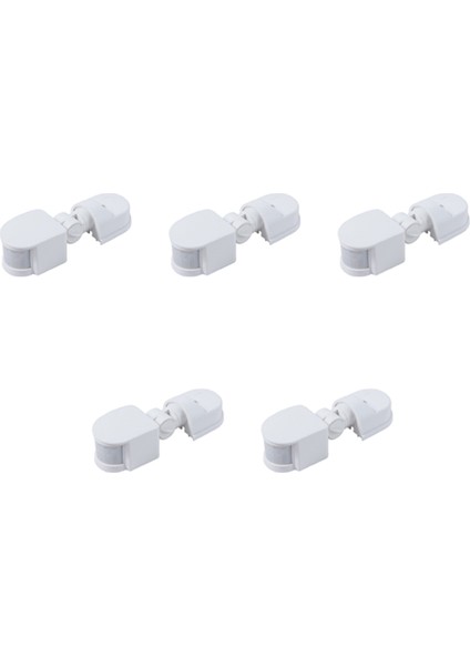 5x Kızılötesi Hareket Sensörü AC110V-240V Çoklu Senaryolar Için Pır Vücut Hareket Sensörleri Için Ayarlanabilir Sensör Anahtarı (Beyaz) (Yurt Dışından)