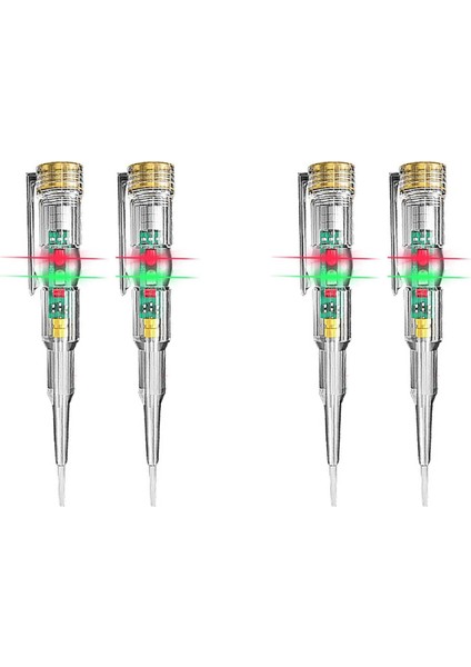 4 Adet 24-250 V Elektrikçi Devre Test Cihazı Kalem, Duyarlı Elektrik Test Cihazı Kalem, LED Gösterge Işığı ile Su Geçirmez (Yurt Dışından)
