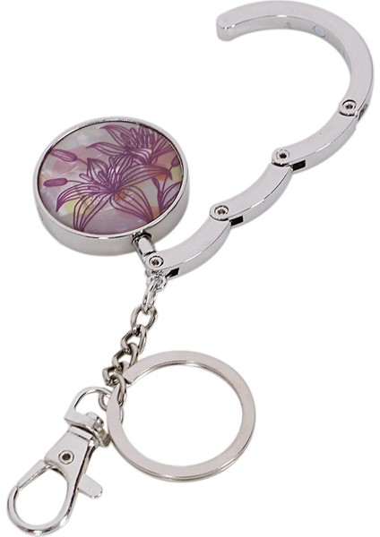 2x Anahtarlık / Katlanır Çanta Kancası Çanta Kancası Kapı Masa Çinko Alaşım Kanca Zambak Mor (Yurt Dışından) indirimleri