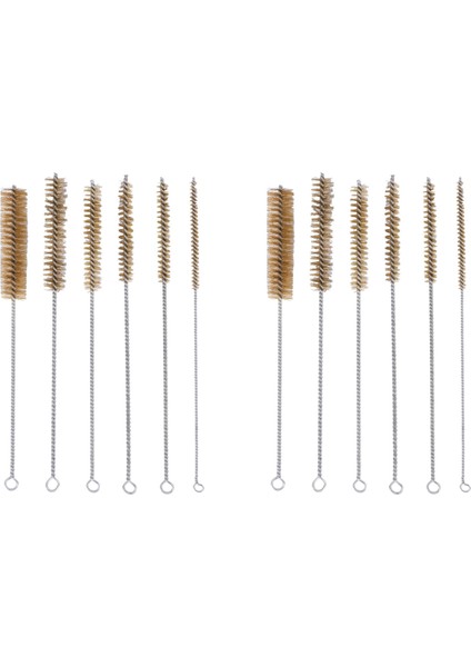 12 Adet Pirinç Boru Temizleme Fırçası Tel Fırça Seti Pirinç Tel Fırça Seti Boru Boru Silindir Delikleri Temizleme El Aleti (Yurt Dışından)