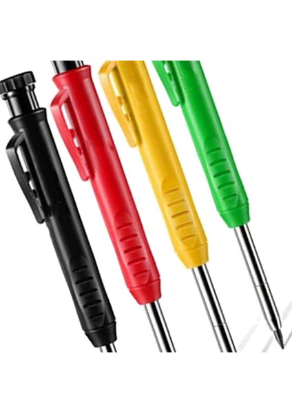 4 Paket Ağaç Işleme Kalem Seti Dolum 2.8mm Dahili Kalemtıraş Ağaç Işleme Araçları Derin Delik Inşaat Kalemi (Yurt Dışından)