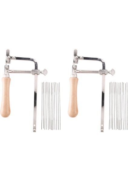 2x Profesyonel Ayarlanabilir Testere Yayı Ahşap Saplı Takı Testere Çerçevesi El Aletleri Kuyumcunun Testere Çerçevesi (Yurt Dışından)