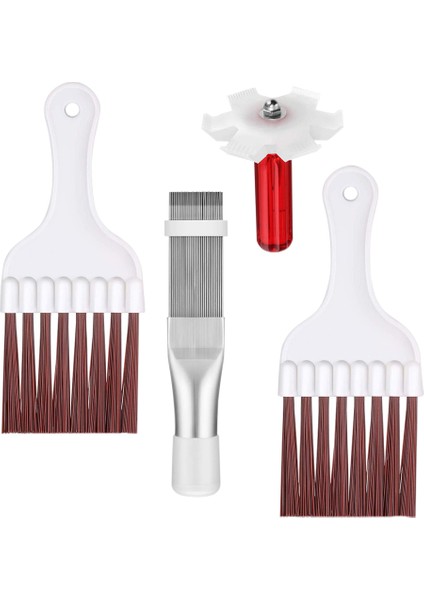 4 Parça Klima Kondenser Fin Temizleme Fırçası Ac Fin Tarak Paslanmaz Çelik Buzdolabı Fin Temizleyici Çırpma Fırçası (Yurt Dışından)