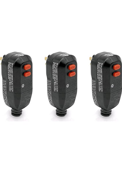 3x Gfcı Yedek Fiş Düzeneği 3 Uçlu 15A Topraklama Arızası Devre Kesici Güvenlik Rcd Koruması Abd Fişi (Yurt Dışından)