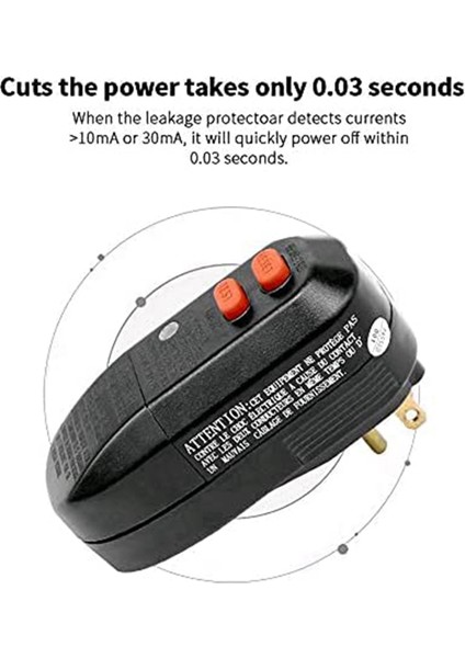 3x Gfcı Yedek Fiş Düzeneği 3 Uçlu 15A Topraklama Arızası Devre Kesici Güvenlik Rcd Koruması Abd Fişi (Yurt Dışından) fiyatları