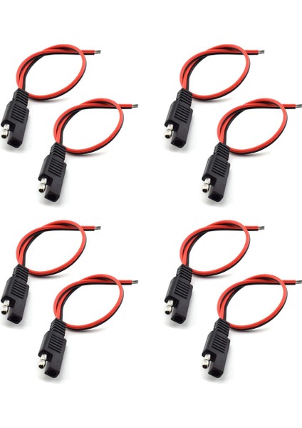 Adet 18AWG Sae Uzatma Kablosu 2-Pin Sae Hızlı Bağlantı Kesme Fişi 10A Güneş Pil Paneli Sae Fiş Tel 1ft/30 cm (Yurt Dışından)