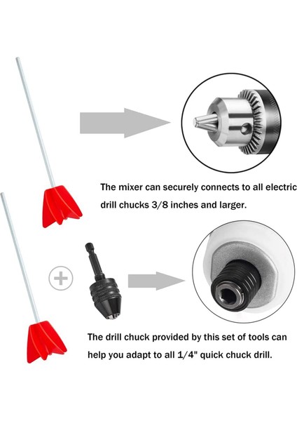 2x Boya Karıştırıcı ve Epoksi Karıştırıcı Aparatı, Epoksi Reçine, Lateks, Yağ Karışımları Için 1/4 Inç Altıgen Matkap Chuck ile (Yurt Dışından) fiyatları